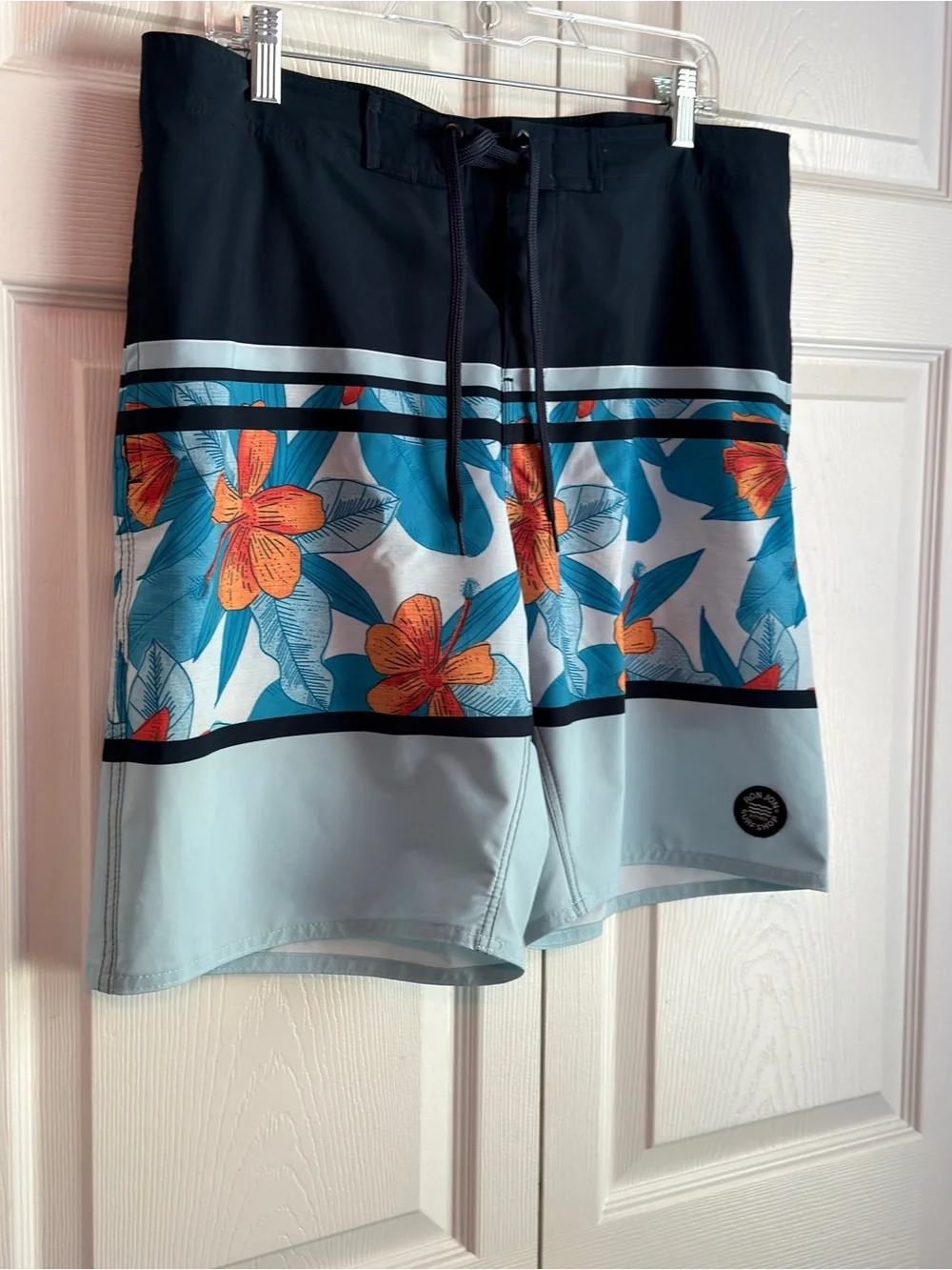 Ron Jon Surf Shop Men’s Blue Floral Print Board Shorts Size 34